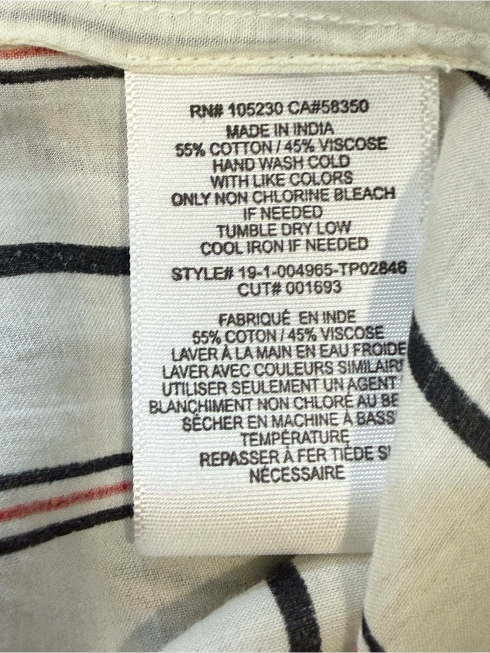 Joie Womens Striped Cotton-Blend Striped Button Placket Shirt - NWT - Picture 6 of 6